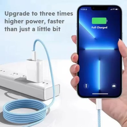 Braided 35W PD Cable – Charge Your iPhone Faster